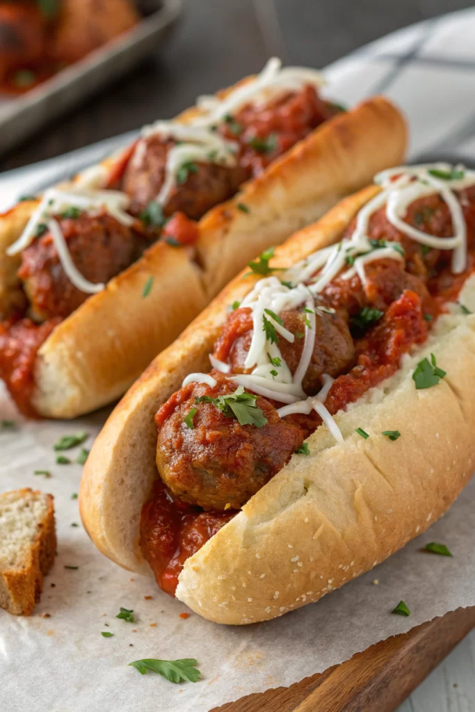 Cheesy Meatball Subs Recipe
