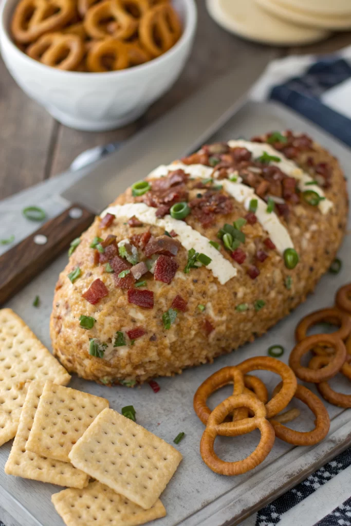 Jalapeno Popper Football Cheese Ball Recipe