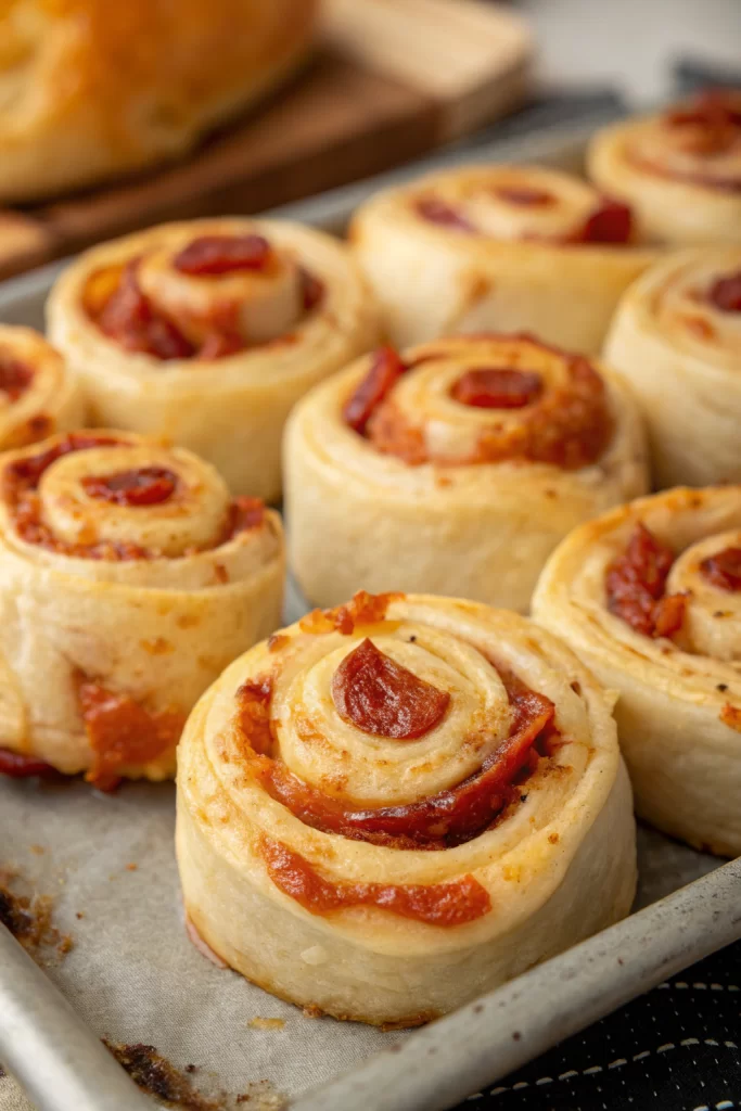 Tasty Pepperoni Pizza Rolls with Flaky Dough