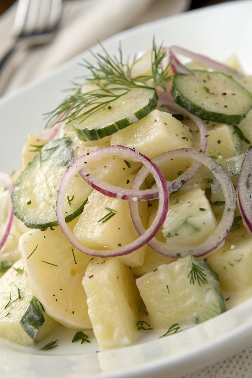 Potato and Cucumber Salad with Creamy Dill Dressing