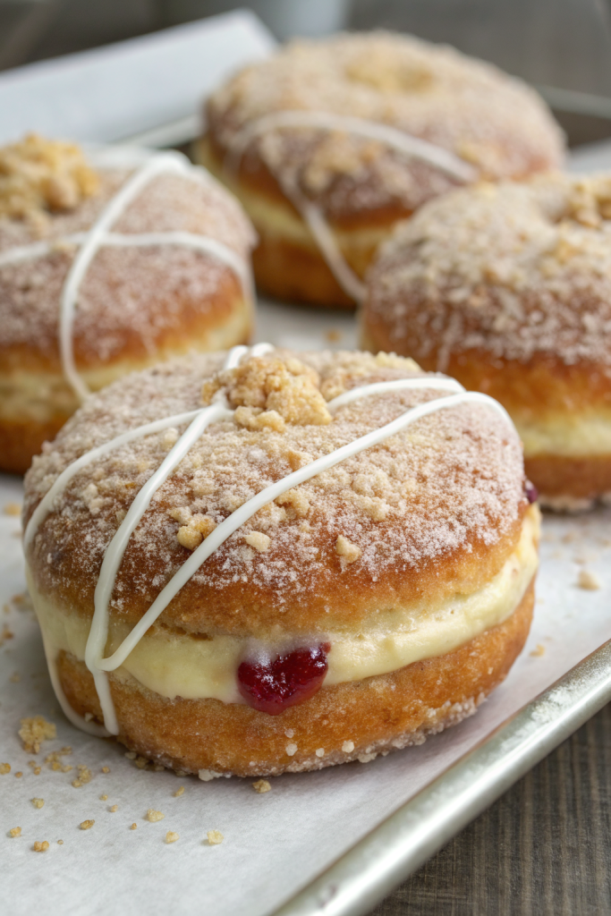 Apple Cheesecake Buns with a Crumble Topping