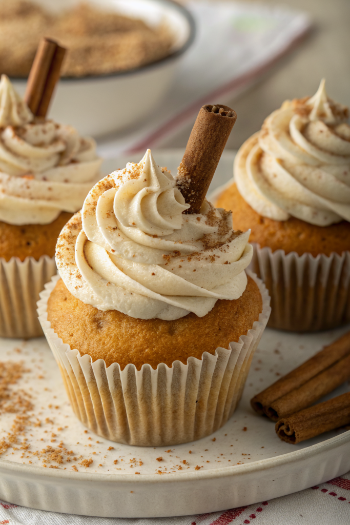 Chai Latte Cupcakes with Caramel Brulee Frosting