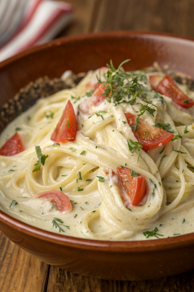 Creamy Vegan Zucchini Pasta with Basil and Lemon