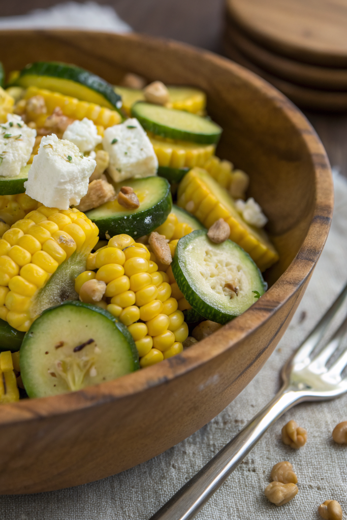 Grilled Corn Salad With Zucchini And Feta