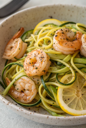 Lemon Garlic Shrimp Zucchini Noodle Recipe