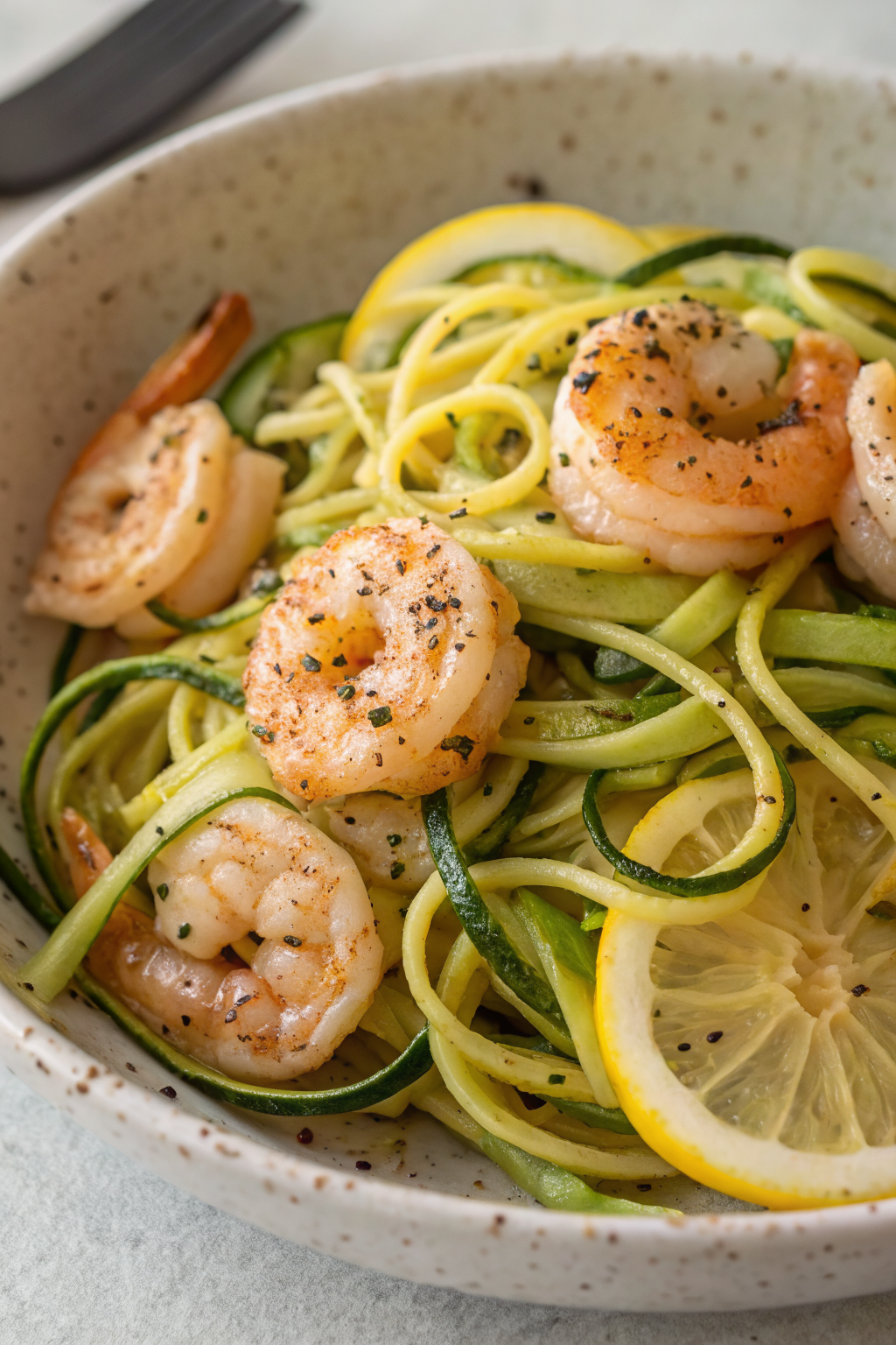 Lemon Garlic Shrimp Zucchini Noodle Recipe