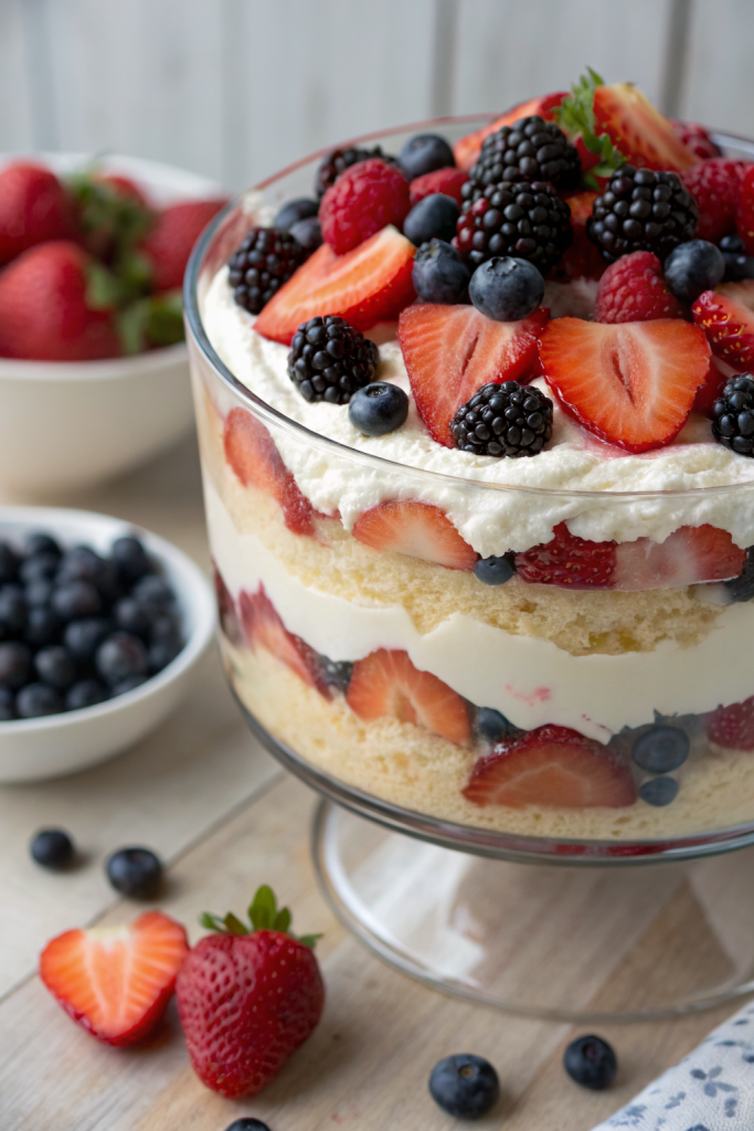 No-bake Mixed Berry Trifle Recipe