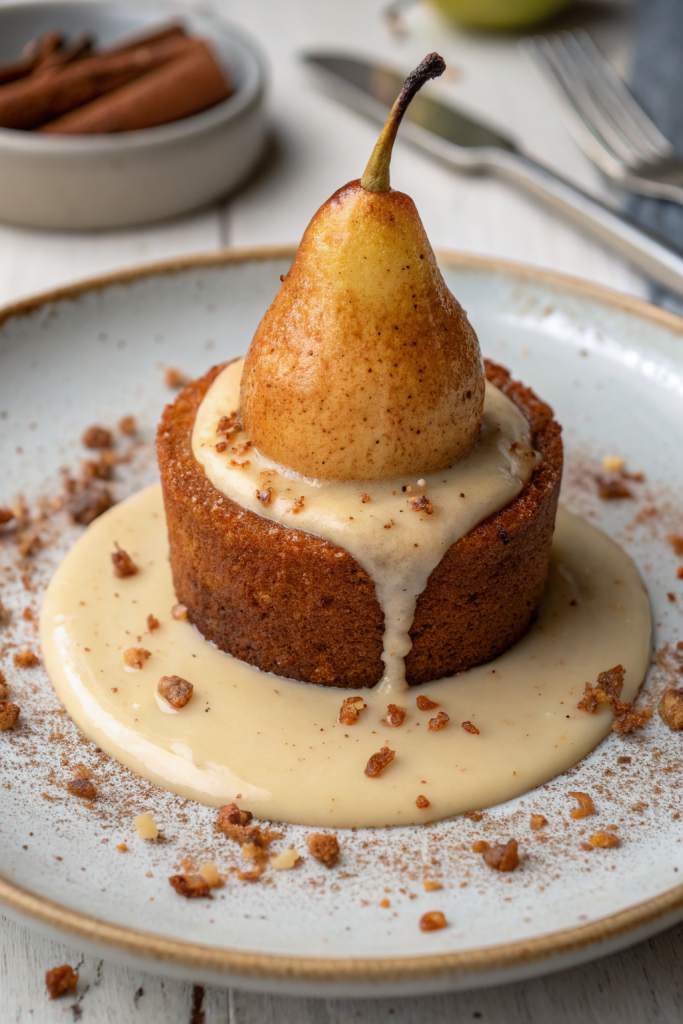 Poached Pear Cardamom Cakes Recipe
