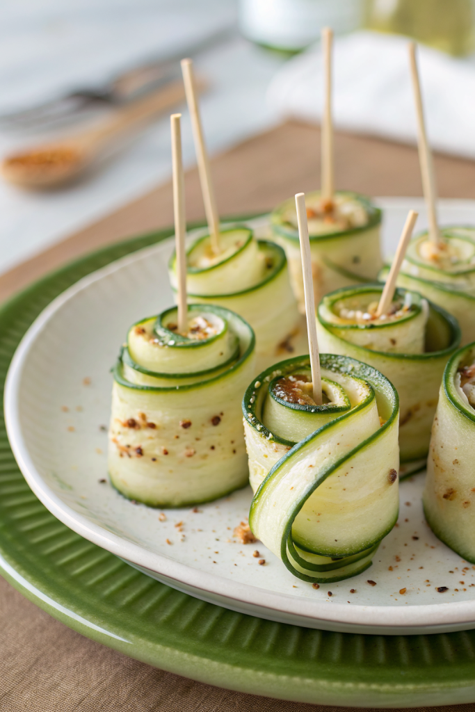 Roasted Zucchini Rolls with Guacamole Recipe