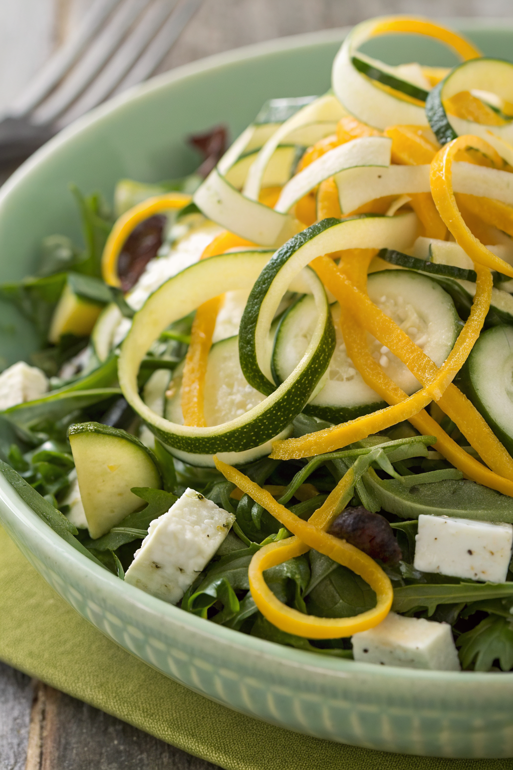 Shaved Zucchini Salad with Plums Herbs Almonds