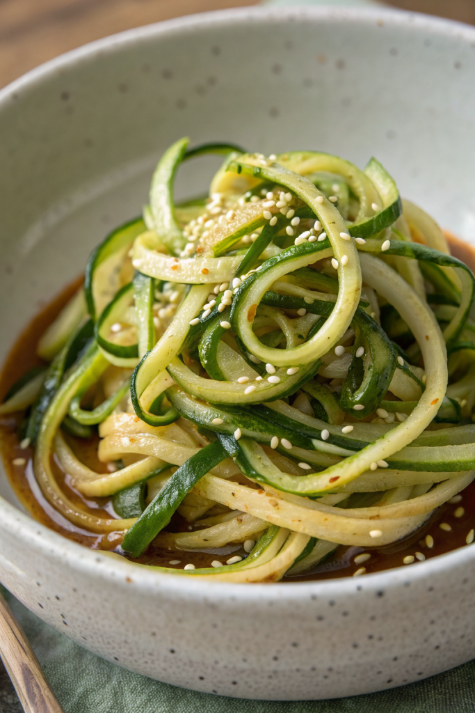 Spicy Garlic Chinese Zucchini Noodles Recipe