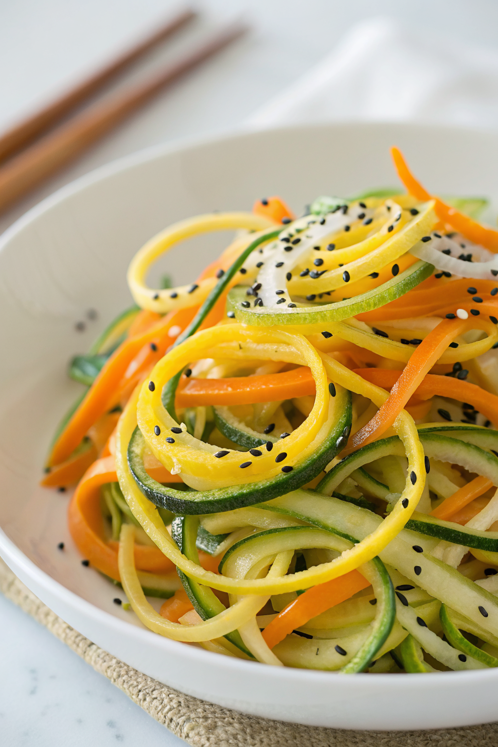 Spiralized Carrot Zucchini Salad