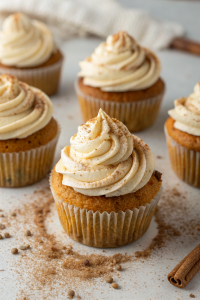 Vanilla Chai Pumpkin Latte Cupcakes with Cinnamon