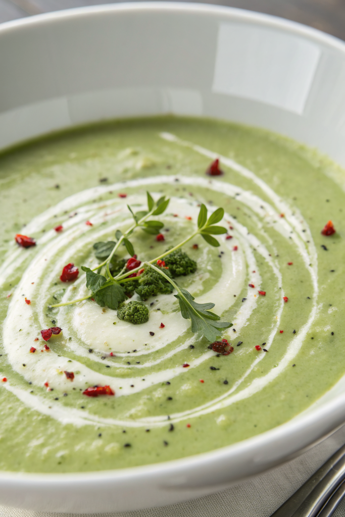 Zucchini Soup with Yogurt Lemon and Dill