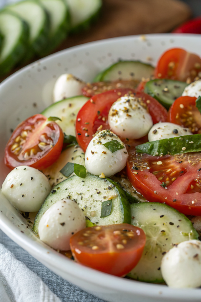 Easy Cucumber Caprese Salad Recipe