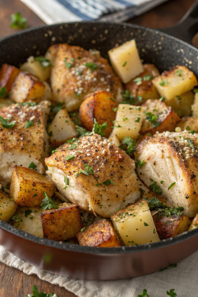 Garlic Parmesan Chicken and Potatoes Recipe
