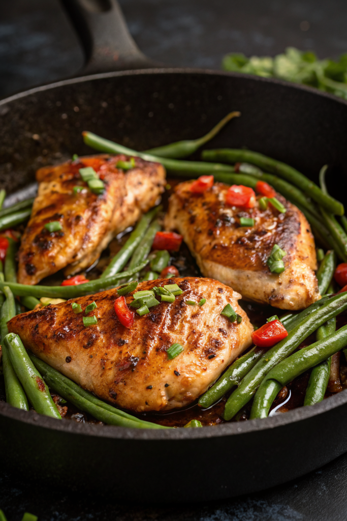 Lemon Garlic Butter Chicken Thighs with Green Beans