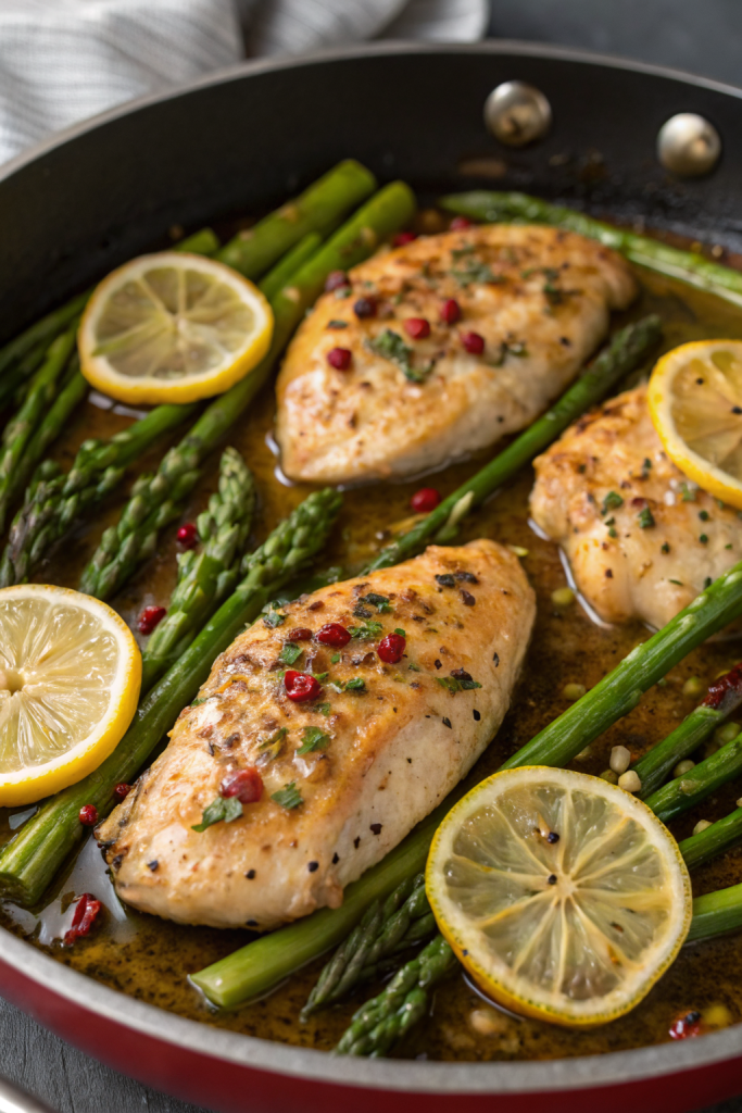 Lemon and Dill Butter Garlic Chicken and Asparagus