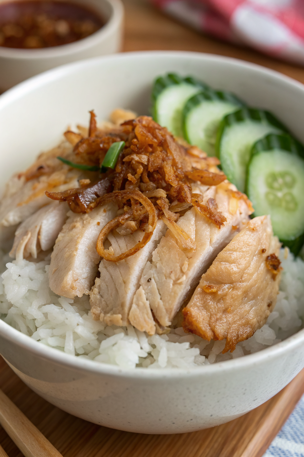 Poached Chicken with Shallot Oil Sauce