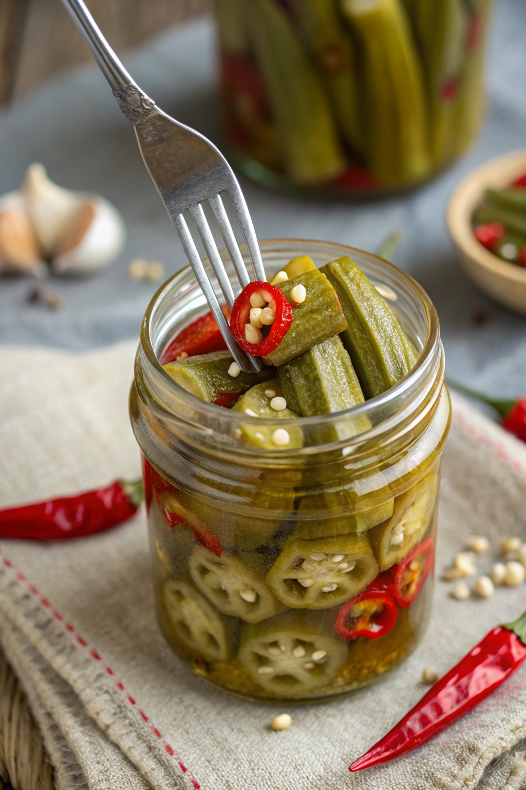 Quick Refrigerator Pickled Okra Recipe