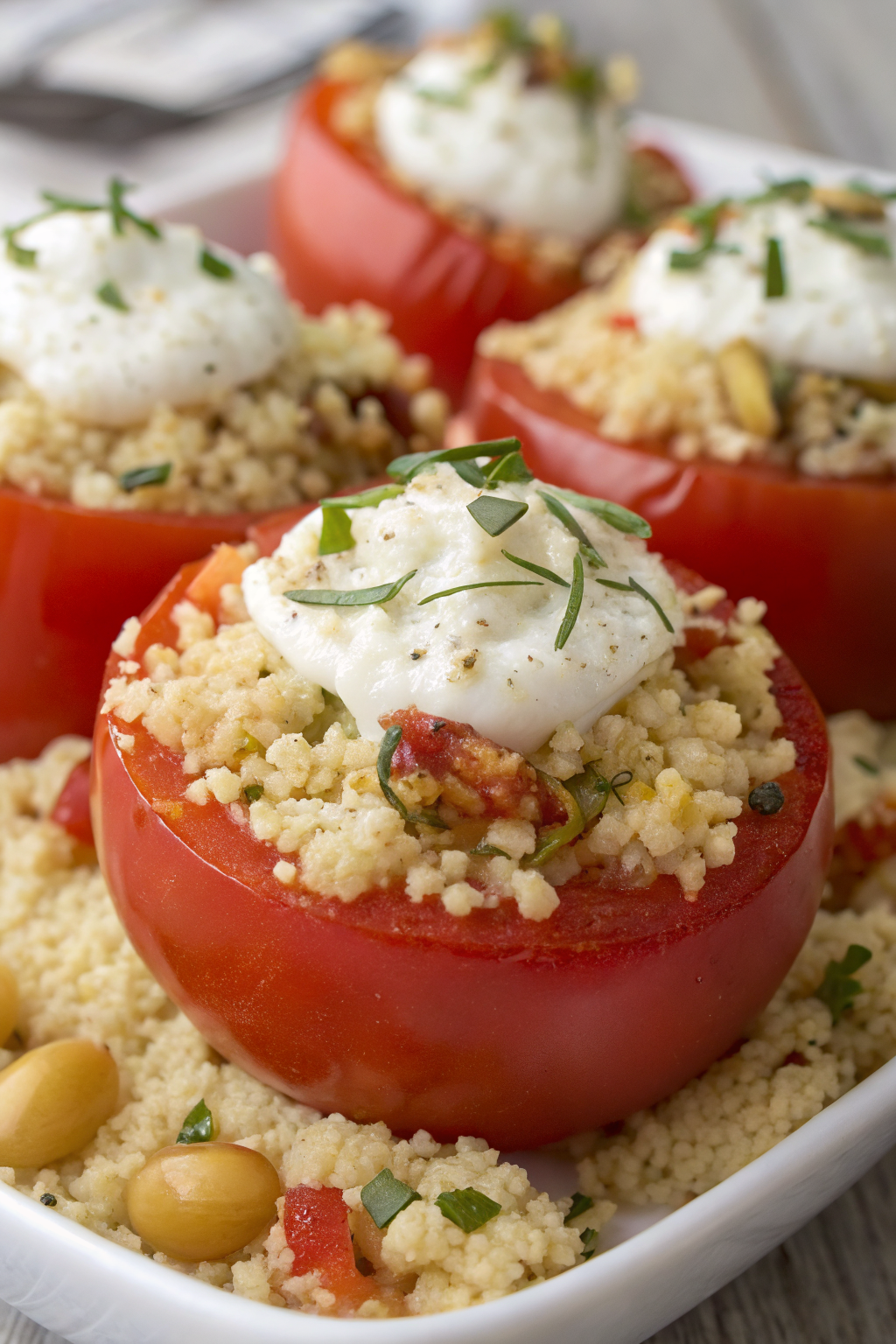 Quinoa Stuffed Tomatoes with Basil and Pine Nuts Recipe