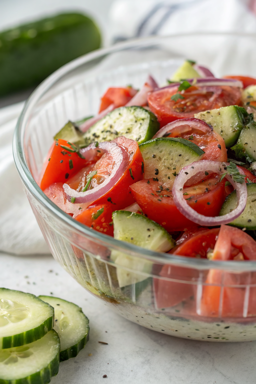 Spiced Cucumber Onion and Tomato Salad