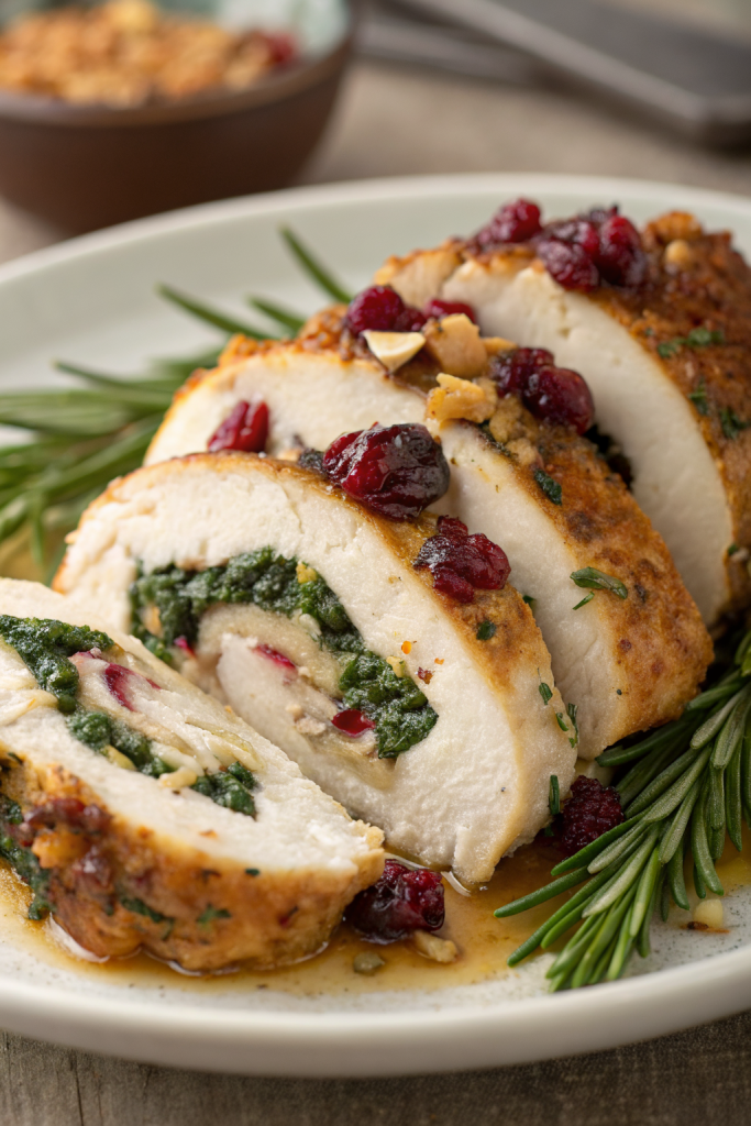 Spinach Cranberry Stuffed Chicken Breasts Recipe