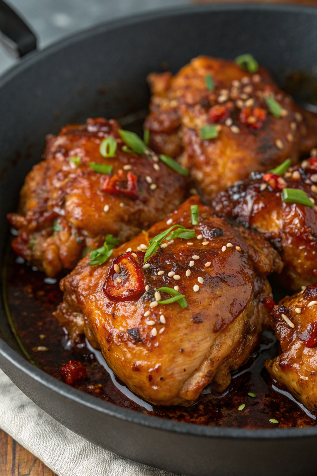 Air Fryer Korean Soy Garlic Chicken Thighs Recipe