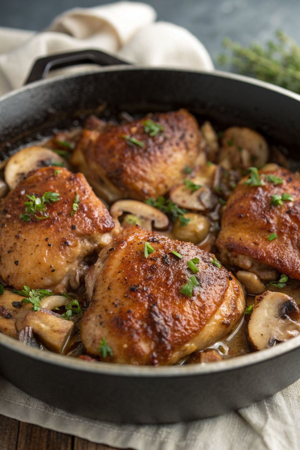 Chicken Thighs Mushrooms Recipe