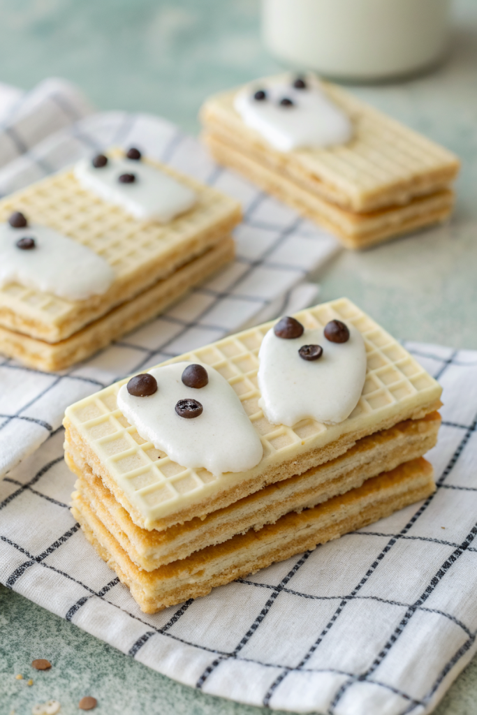 Chocolate Dipped Ghost Wafer Cookies Recipe