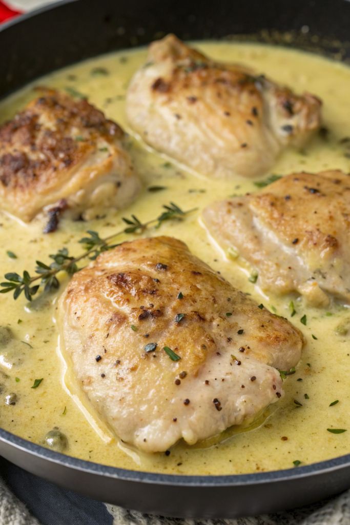 Creamy Oven Baked Chicken Thighs Recipe