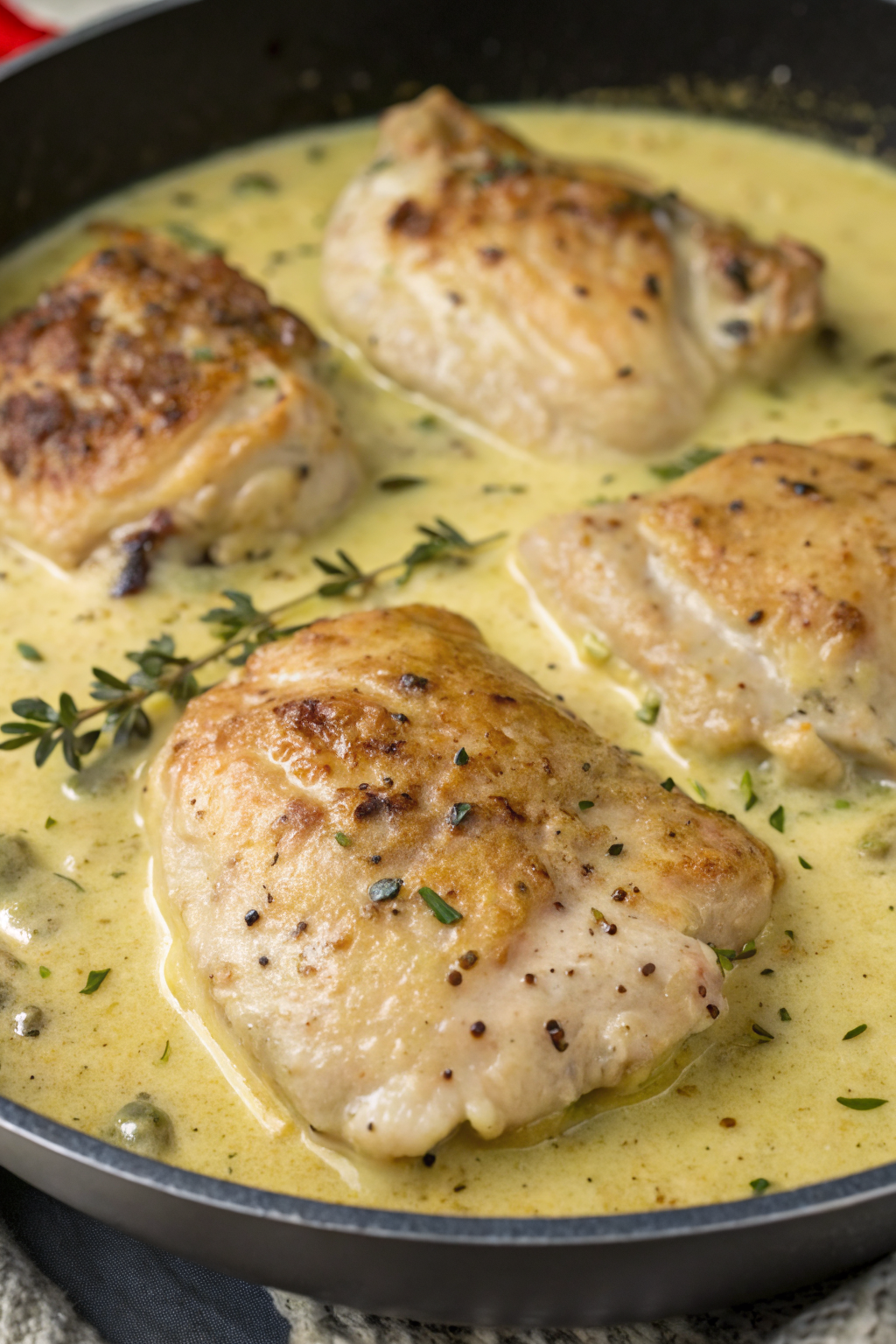 Creamy Oven Baked Chicken Thighs Recipe