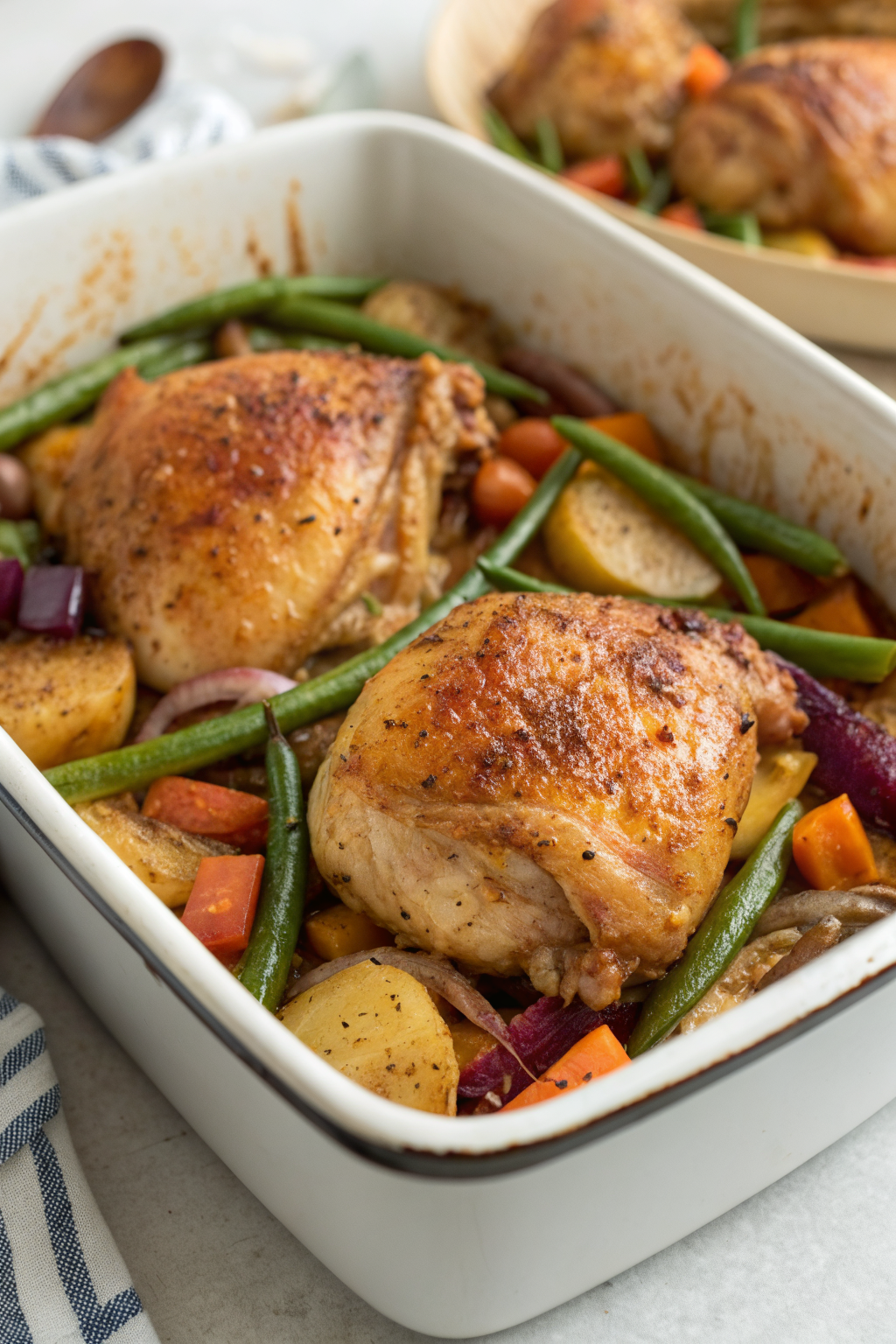 Crispy Oven-Baked Chicken Thighs with Veggies