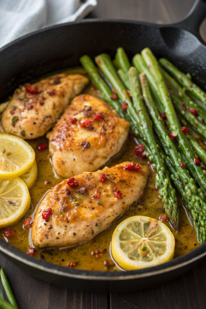 Lemon Dill Butter Garlic Chicken and Asparagus