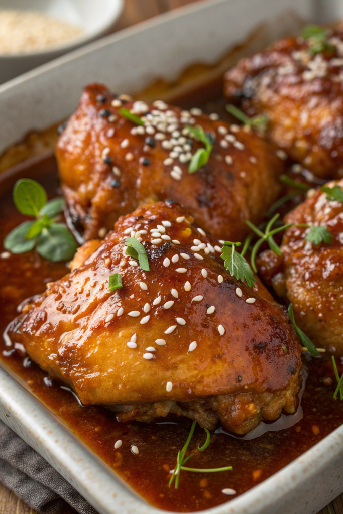 Sticky Baked Chicken Thighs Recipe
