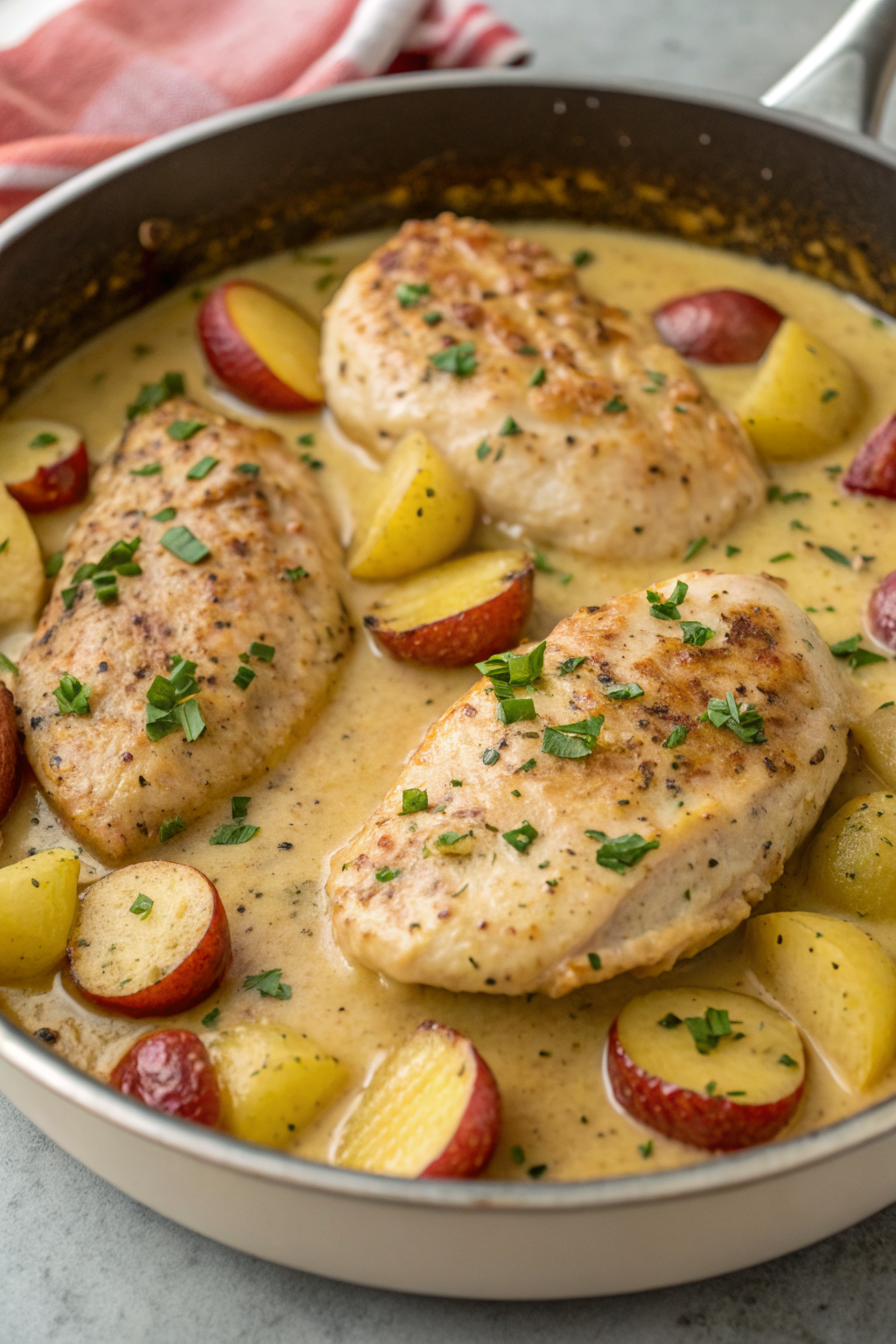 Chicken Potatoes with Dijon Cream Sauce