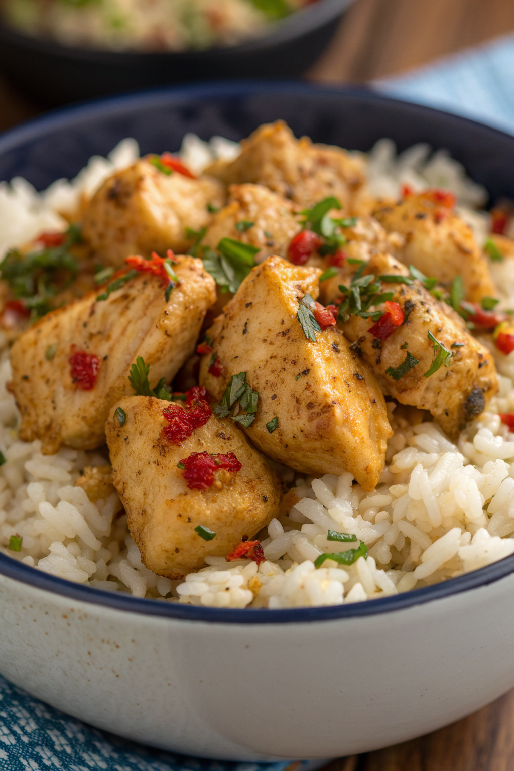 Chicken Scampi with Creamy Garlic Parmesan Rice
