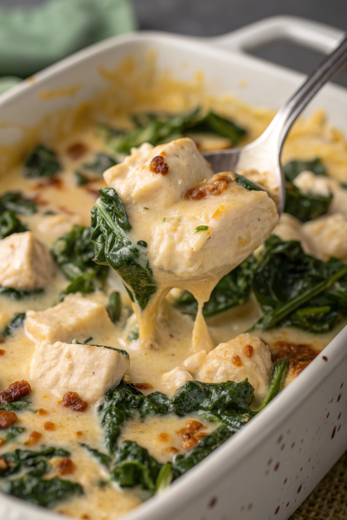 Chicken and Spinach Casserole with Cream Cheese