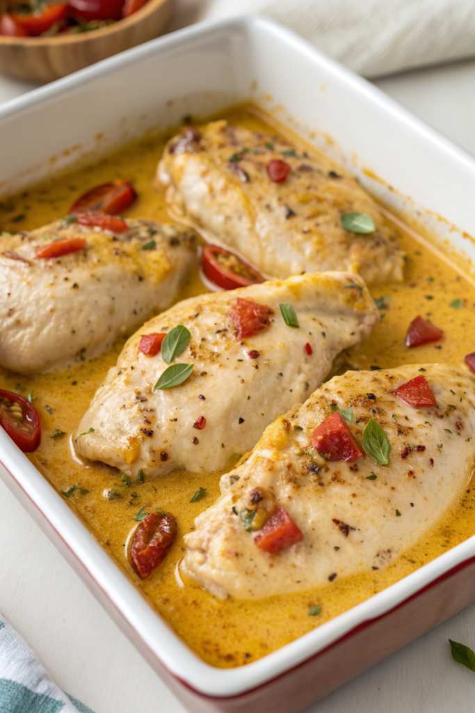 Creamy Baked Tuscan Chicken Breasts Recipe