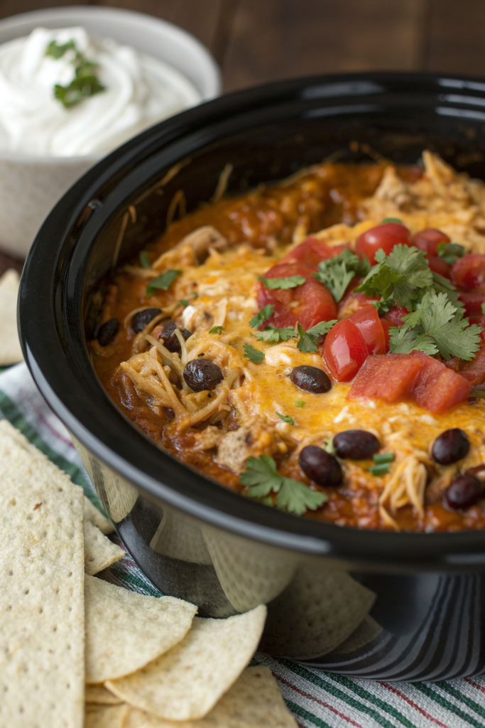 Crockpot Chicken Enchilada Casserole Recipe