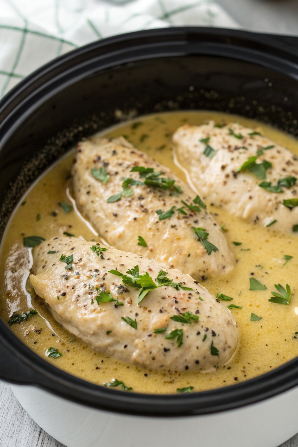 Crockpot Creamy Garlic Parmesan Chicken Recipe