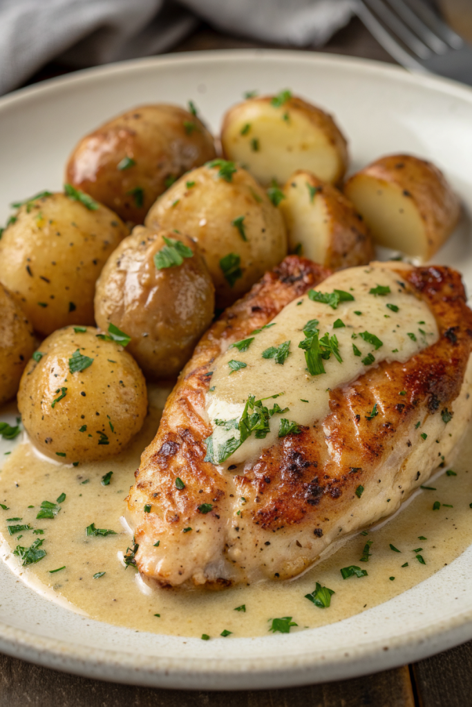 Garlic Parmesan Crockpot Chicken & Potatoes Recipe