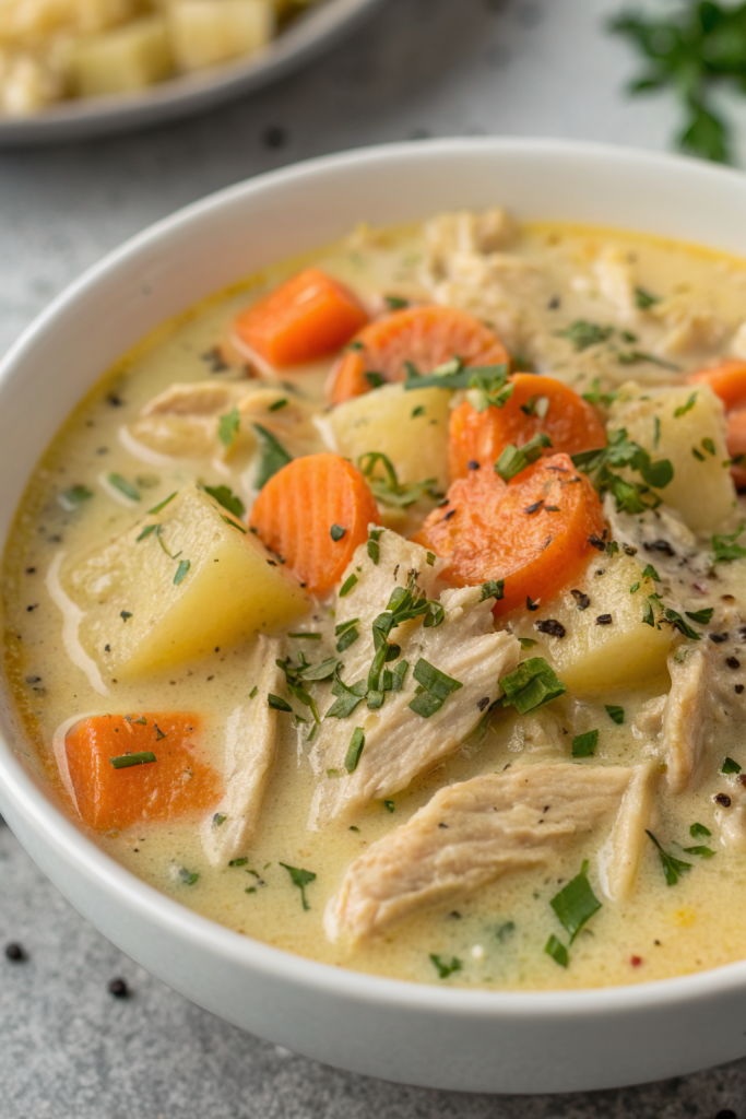 Healthy Chicken Pot Pie Soup Recipe