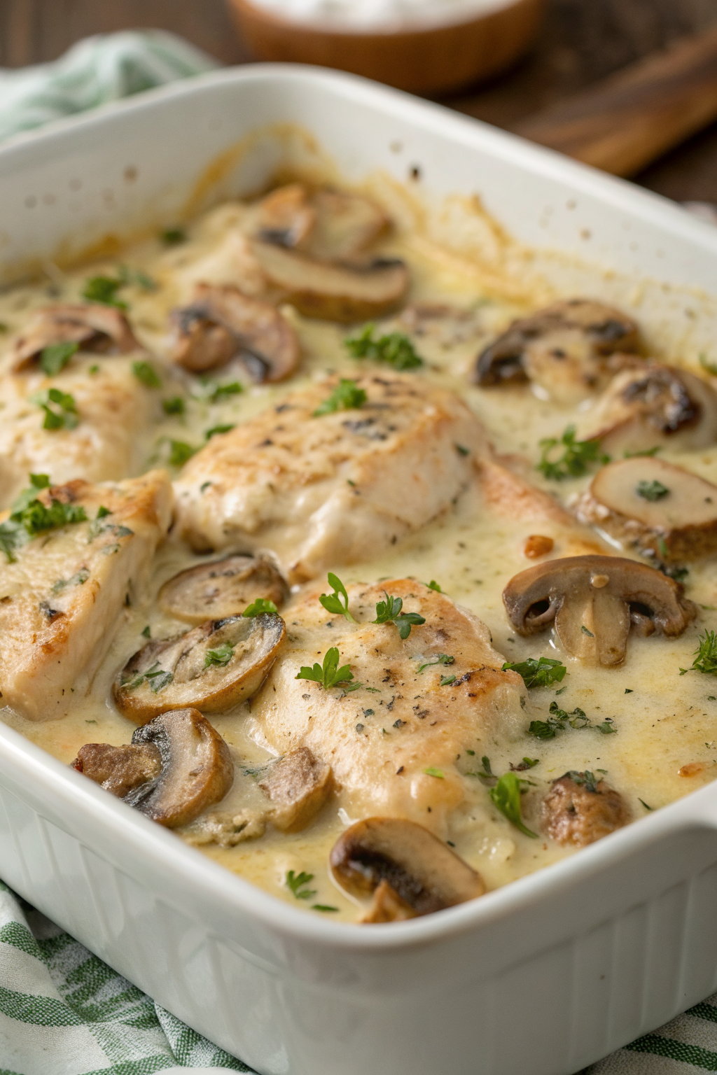Keto Garlic Mushroom Chicken Casserole Recipe