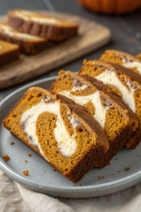 Savory Pumpkin Bread with Cream Cheese Filling