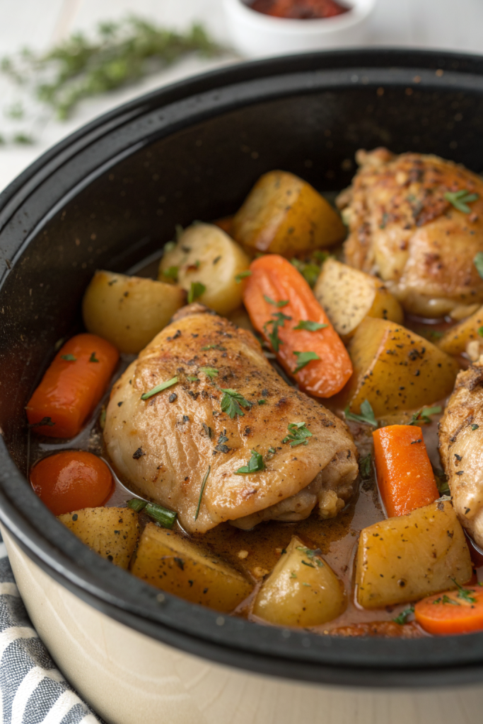 Slow Cooker Garlic Butter Chicken and Veggies