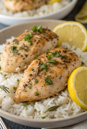 Slow Cooker Lemon Herb Chicken and Rice Recipe