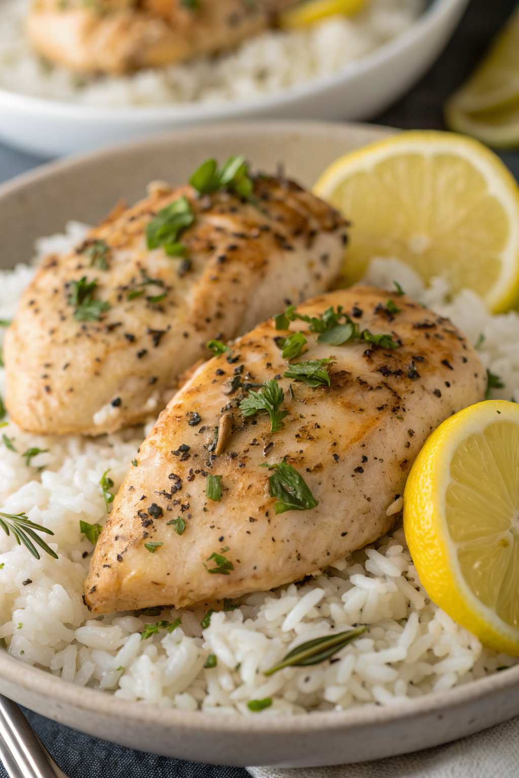 Slow Cooker Lemon Herb Chicken and Rice Recipe