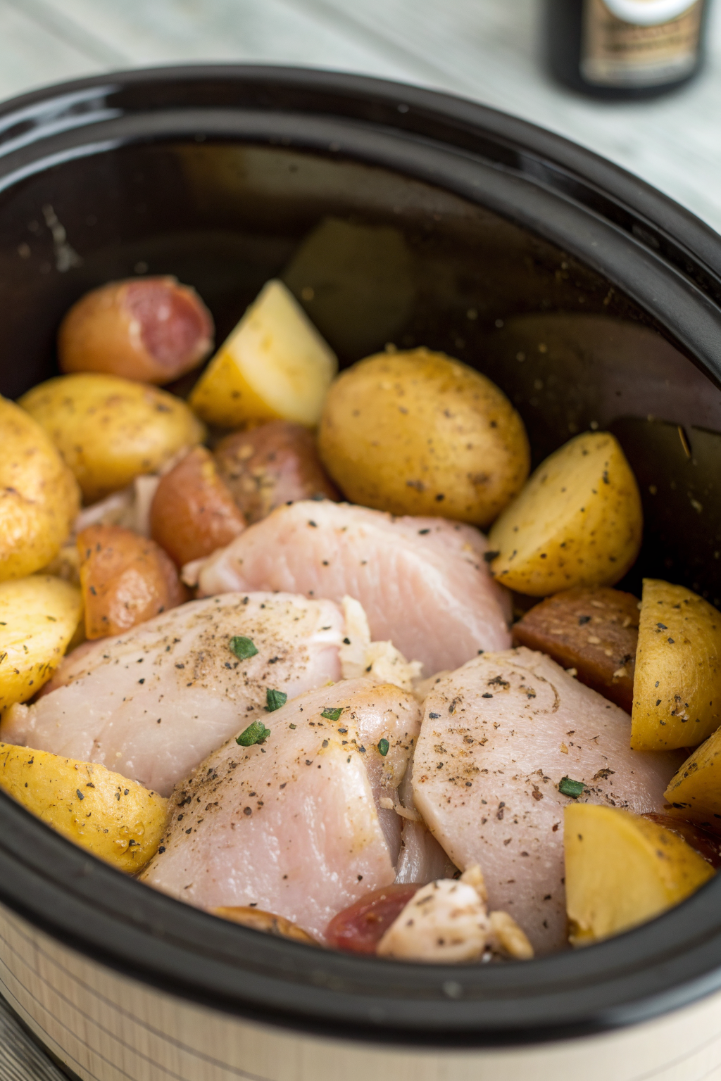 Slow Cooker Parmesan Garlic Chicken and Potatoes