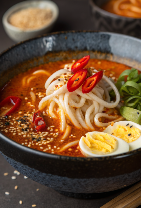 Spicy Peanut Udon Noodle Soup Recipe